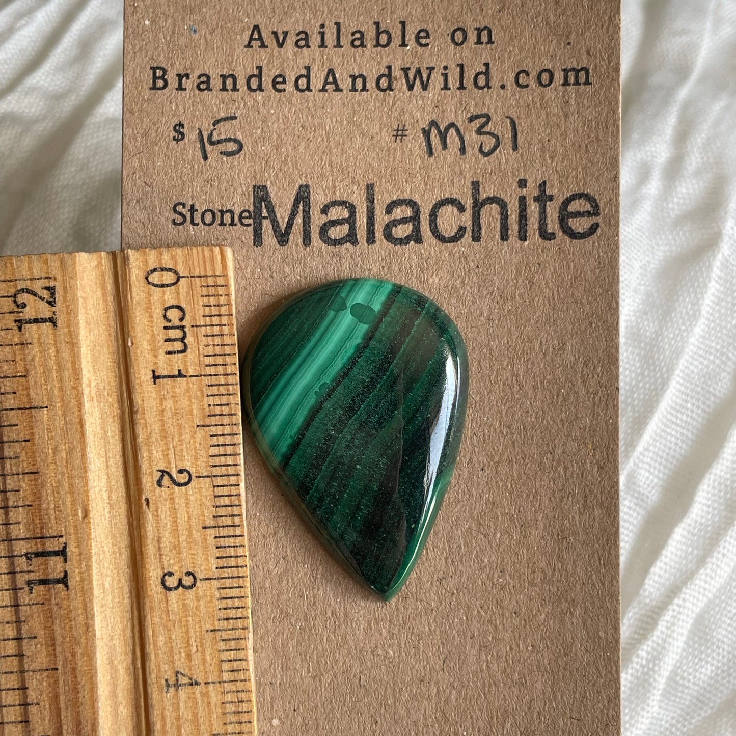Malachite Cabochon - M31 CC76F3E4-06A0-45A4-80A9-8BB6E309E240 Brandedandwild.com