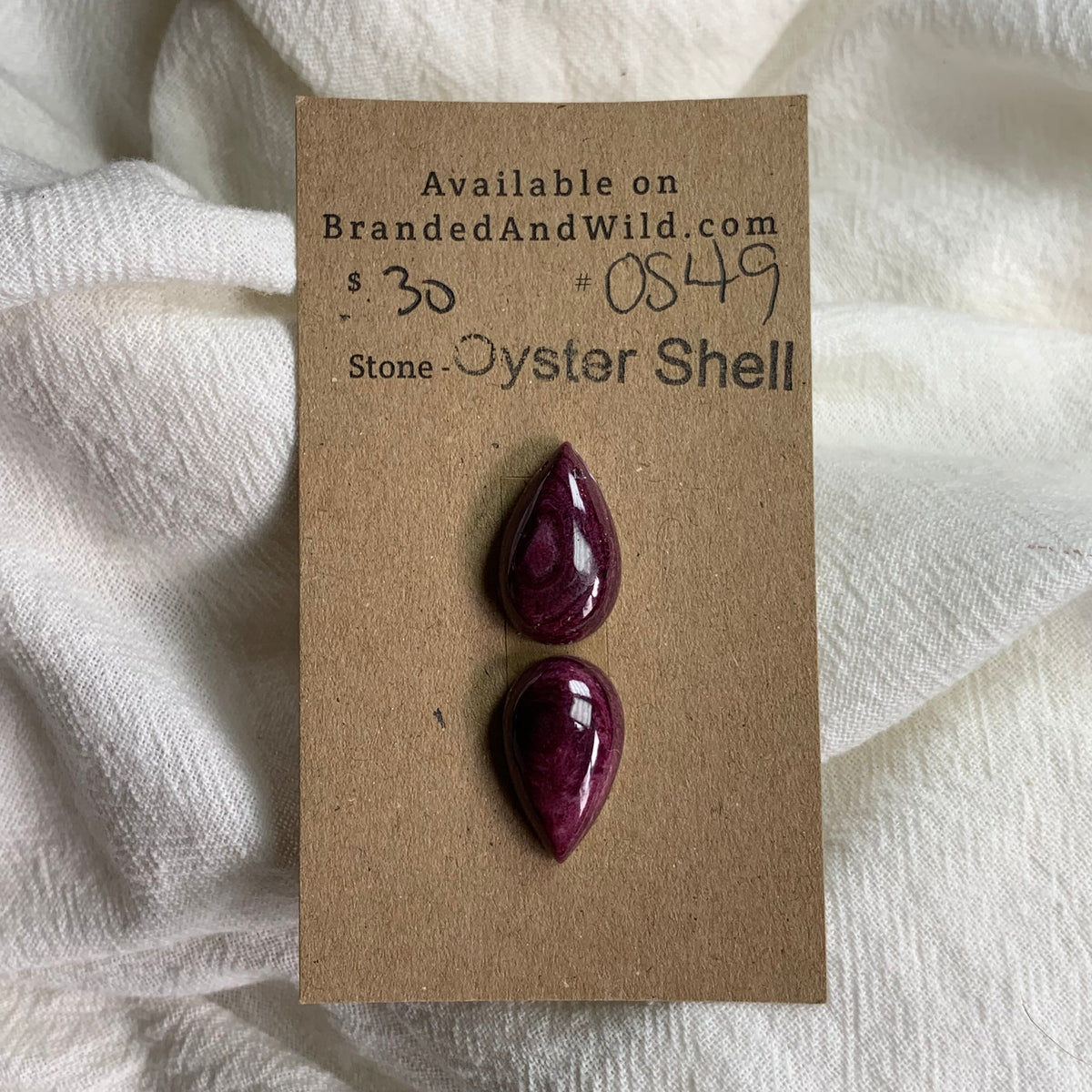Oyster Shell Cabochon - OS49 CC79D570-119A-4137-BCEF-098D52C8CEB1 Brandedandwild.com