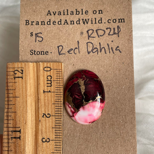 Red Dahlia Cabochon - RD24 CC7DA7C9-9A52-4AE7-8BDE-BEC1B2FCDBD3 Brandedandwild.com