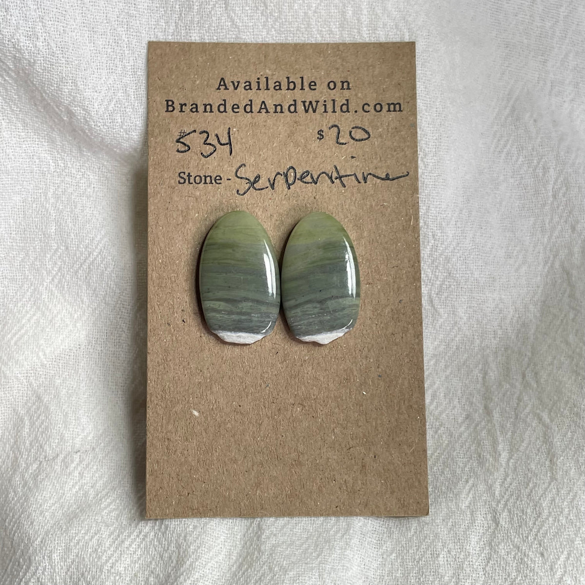 Serpentine - Cabochon - S34 CD28E4B6-6930-452E-893A-494EA9314ED5 Brandedandwild.com