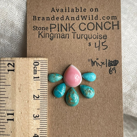 Kingman / Pink Conch Cabochon - Mix169 CD58EDBD-C881-42FD-B3E5-2F45D5BC9234 Brandedandwild.com