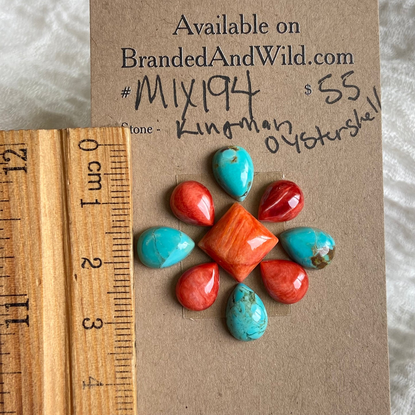 Oyster Shell / Kingman Cabochon - Mix194 CDB306E8-4AD6-41A8-AA30-9152E82199BA Brandedandwild.com