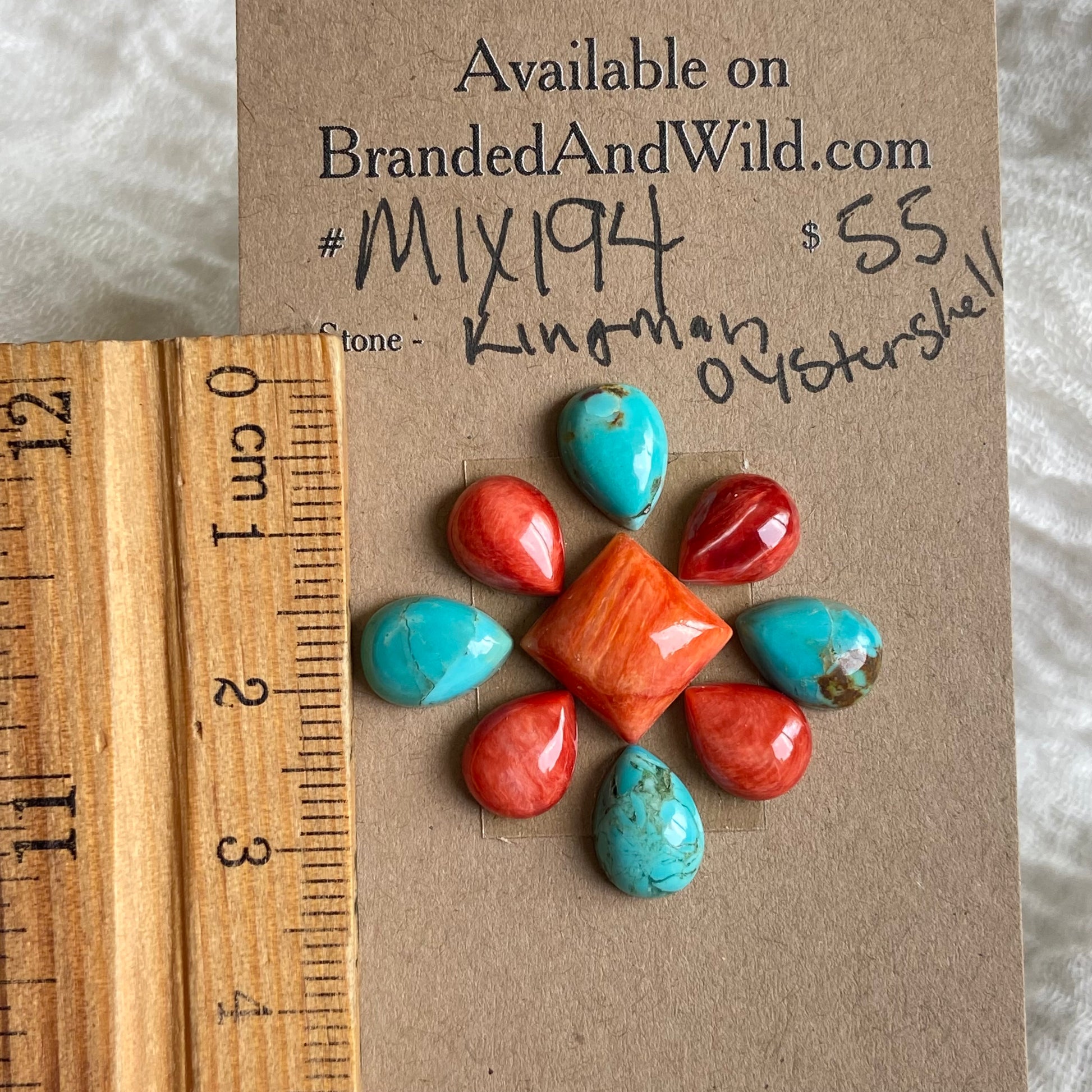 Oyster Shell / Kingman Cabochon - Mix194 CDB306E8-4AD6-41A8-AA30-9152E82199BA Brandedandwild.com