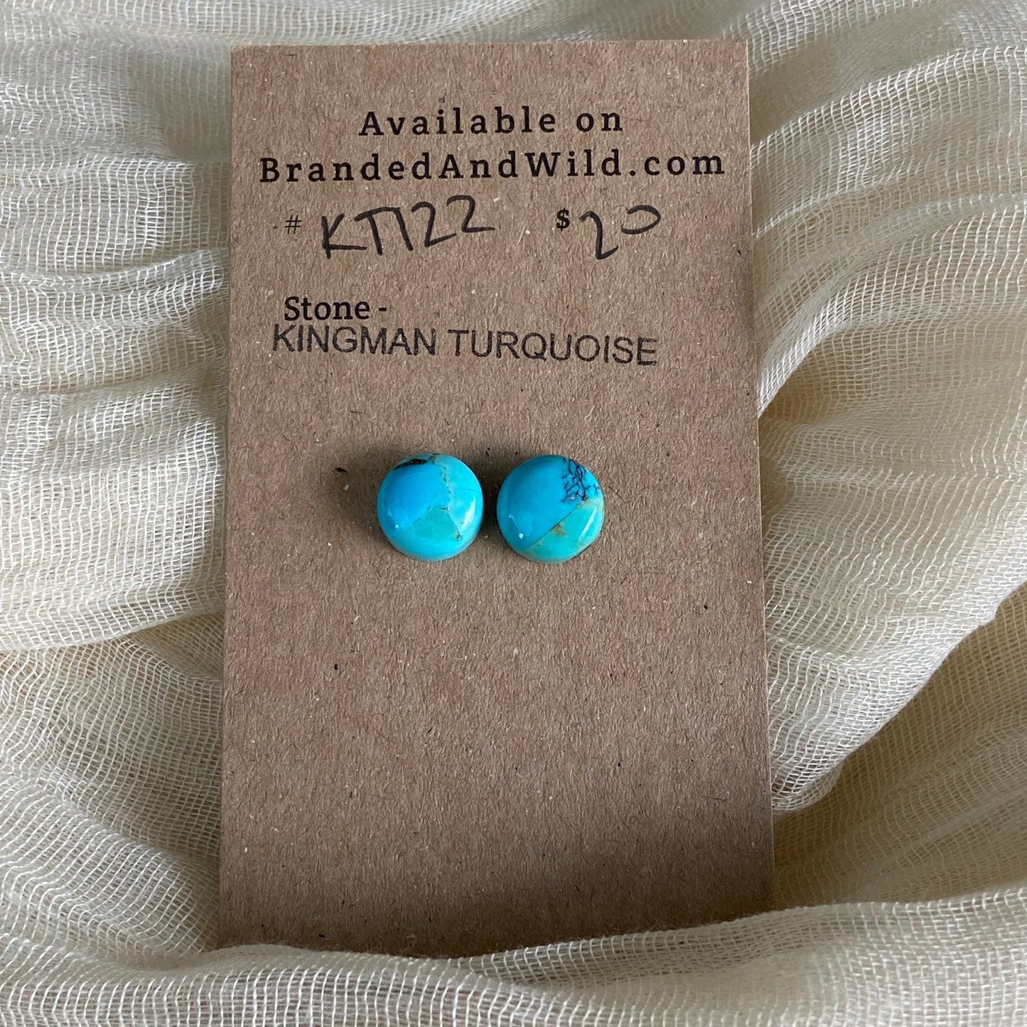 Kingman Turquoise Cabochon - KT122 CDC335A0-A845-4D57-A229-F3E3D2A4457B Brandedandwild.com
