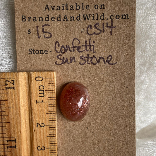 Confetti Sunstone Cabochon - CS14 CE05956B-0C0C-45F3-81A3-BC5A2E7A1609 Brandedandwild.com