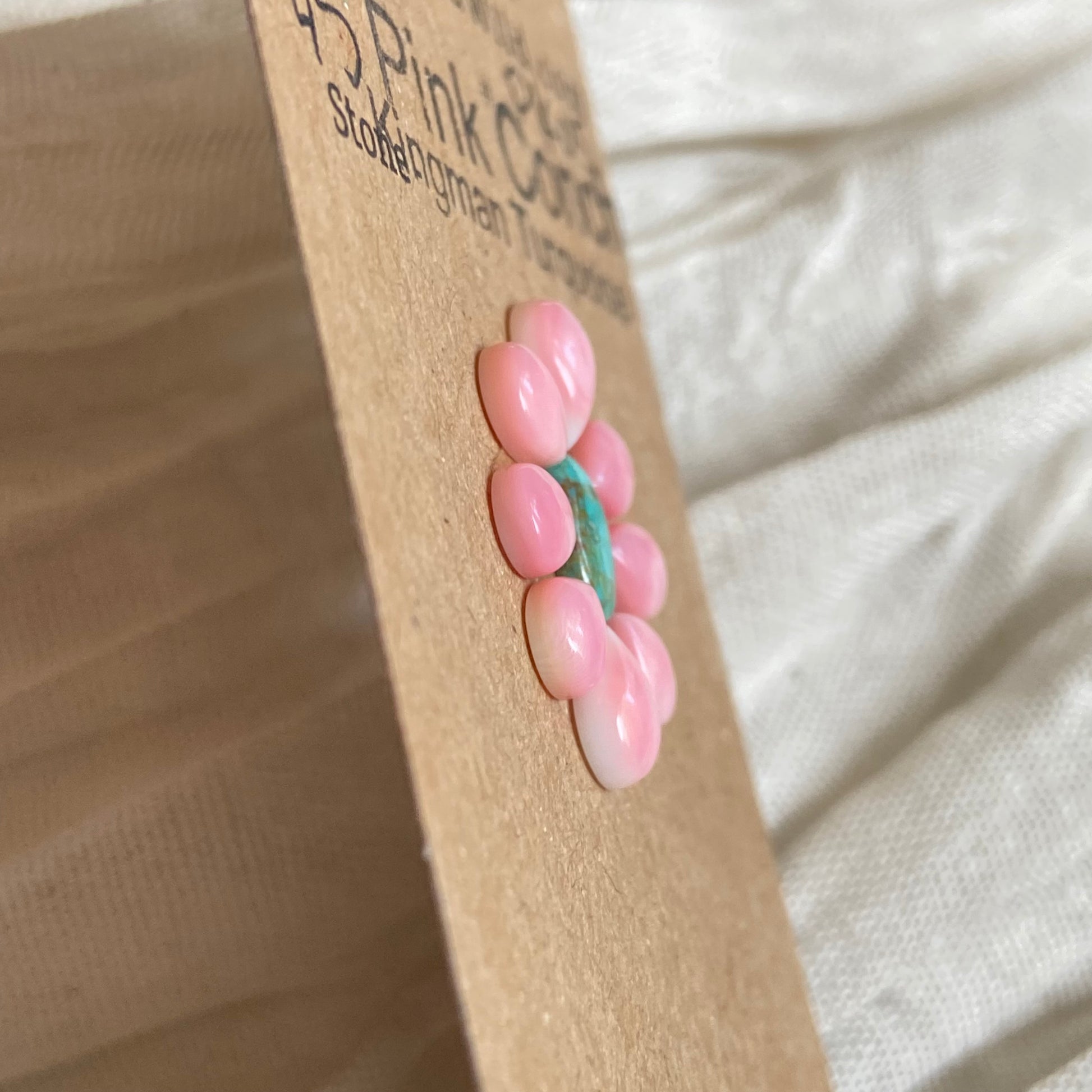 Pink Conch / Kingman Turquoise Cabochon - PK05 CE0EC9C5-E21D-4707-8112-4EFCE484E588 Brandedandwild.com