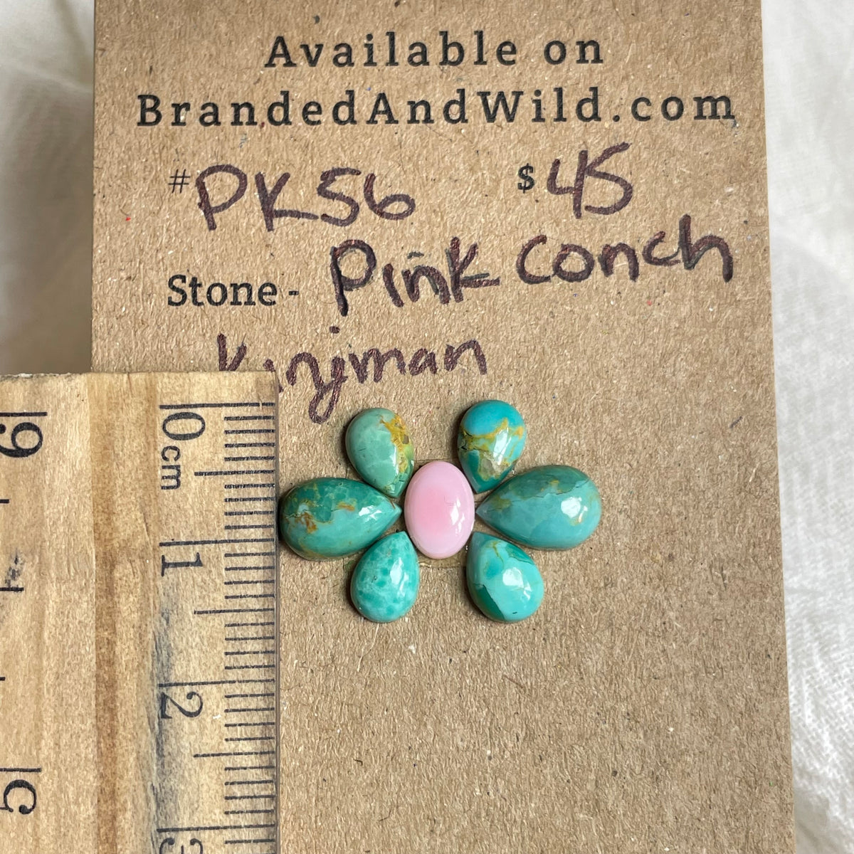 Pink Conch / Kingman Turquoise Cabochon - PK56