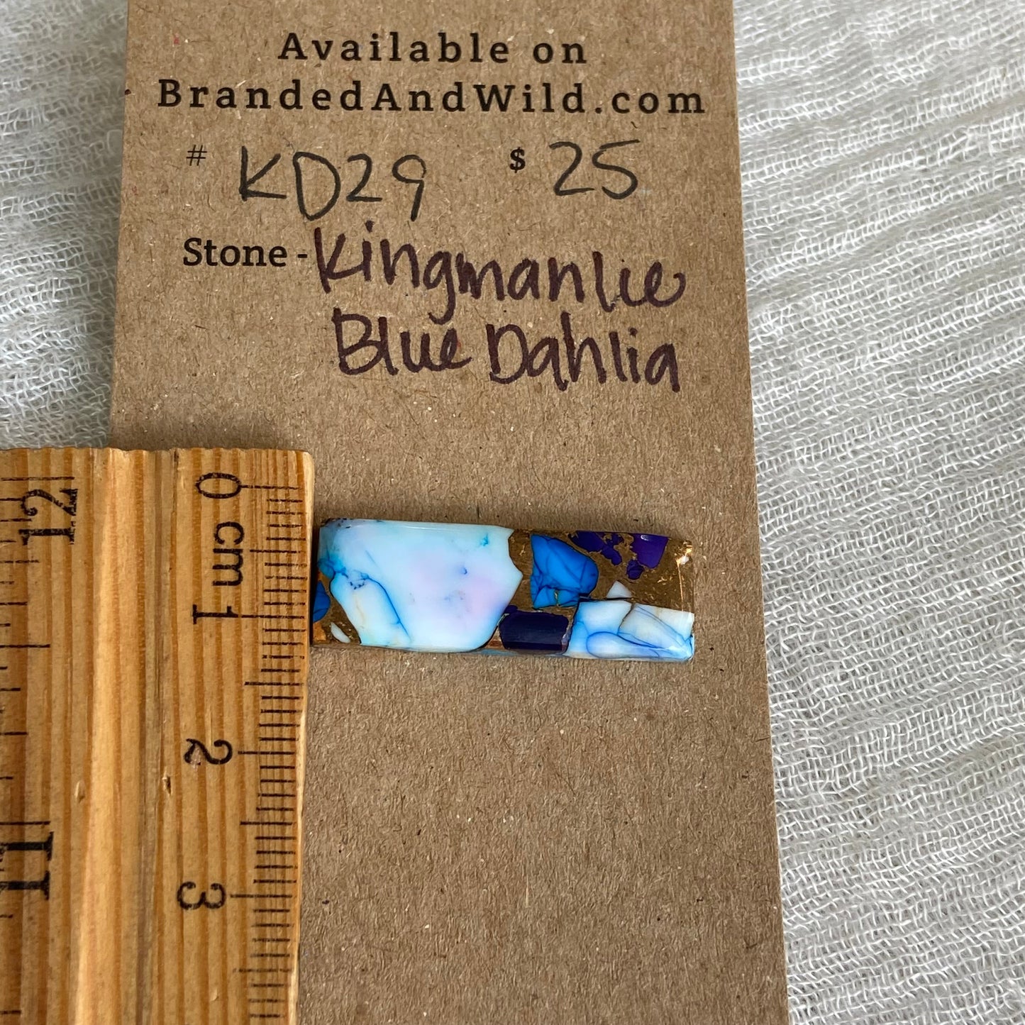 Kingman Ice Blue Dahlia Cabochon - KD29
