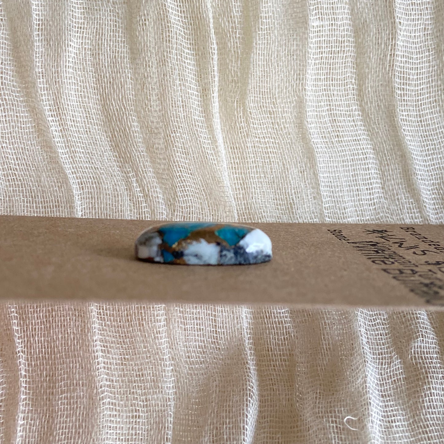 Kingman Turquoise, White Buffalo, Copper Cabochon - KW15