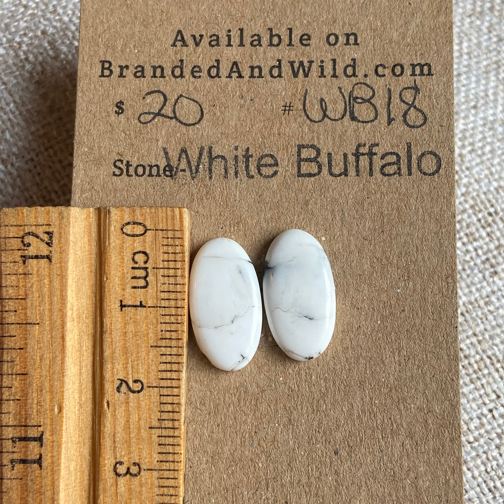 White Buffalo Cabochon - WB18 CEEB8399-F17B-47AF-A6AD-AE168E716252 Brandedandwild.com