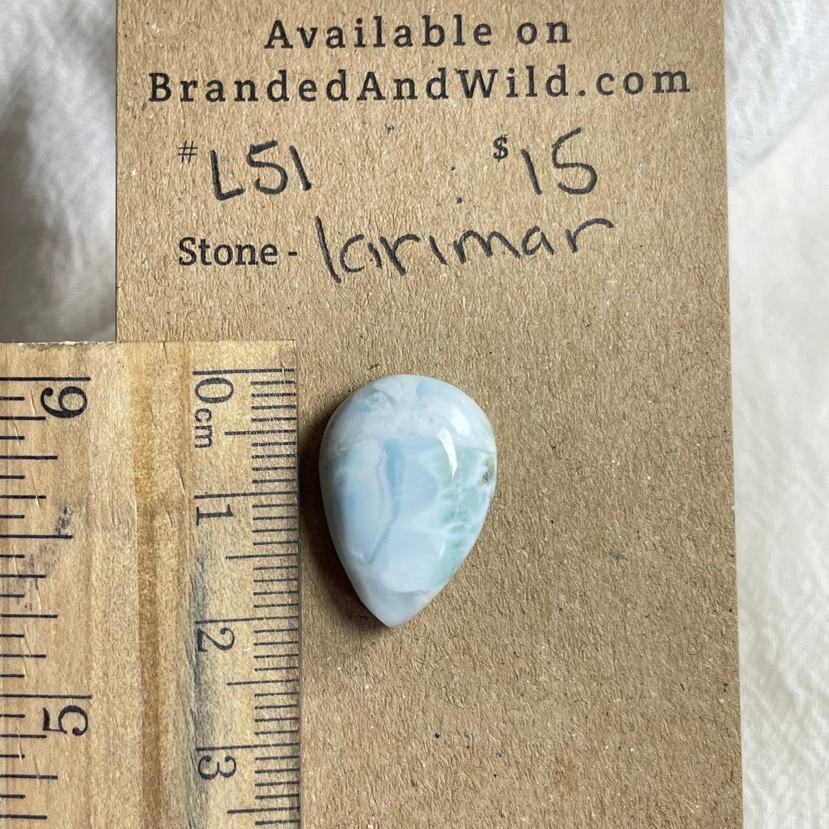 Larimar Cabochon - L51 CF363379-DDC5-48F2-A5D7-A4893E4E1652 Brandedandwild.com