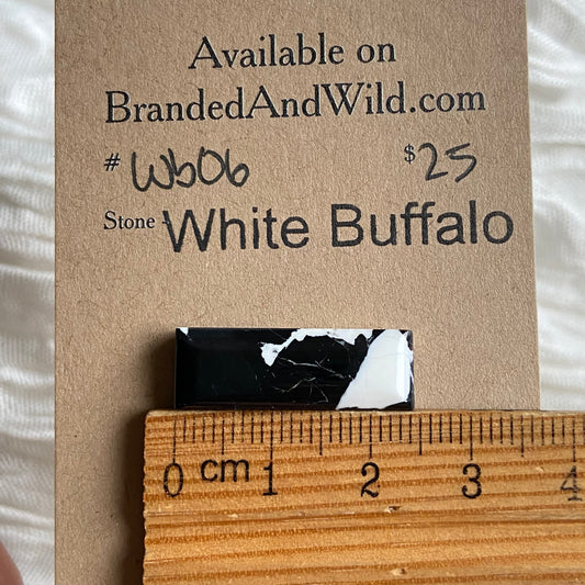 White Buffalo Cabochon - WB06 CF3F56D5-75AF-419C-AECA-7DDB49B895FD Brandedandwild.com