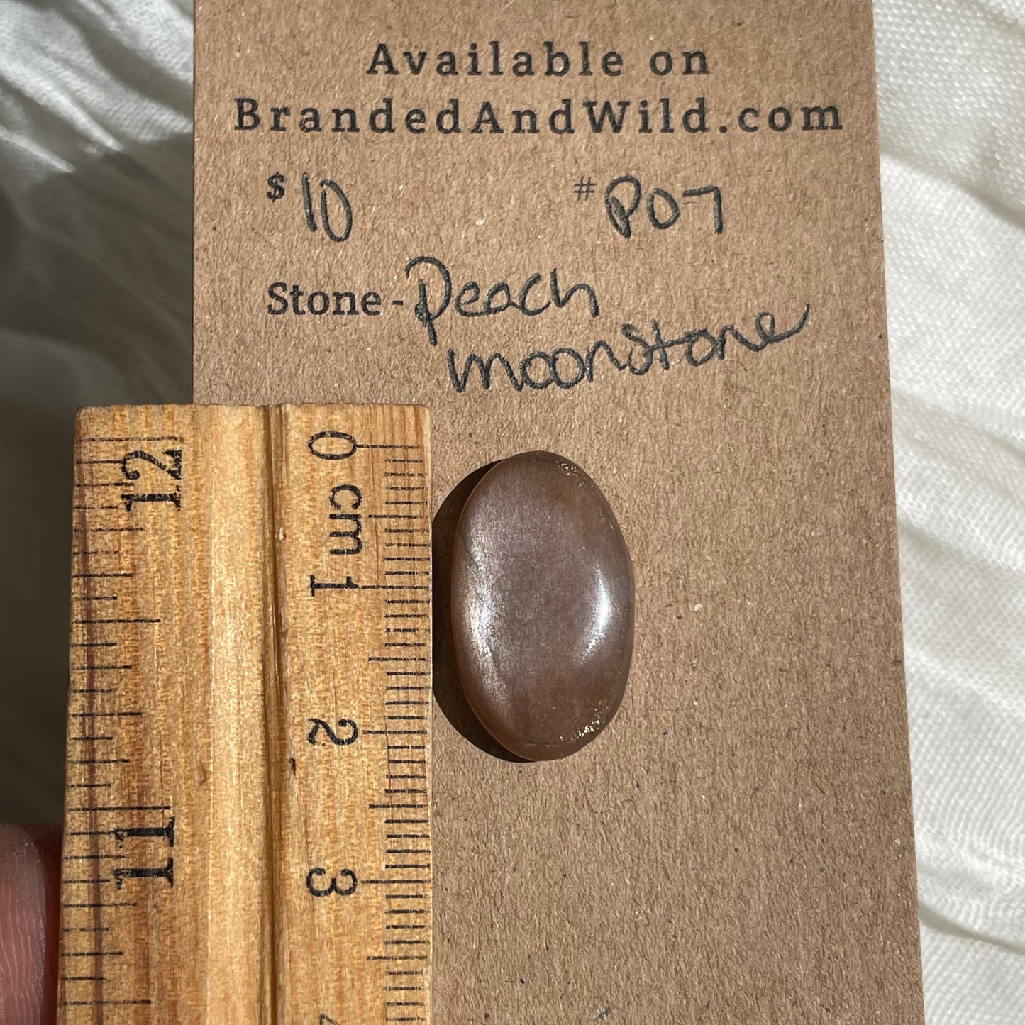 Peach Moonstone Cabochon - P07 CF41725B-25F4-47A0-BB07-56A6EEC32DDE Brandedandwild.com