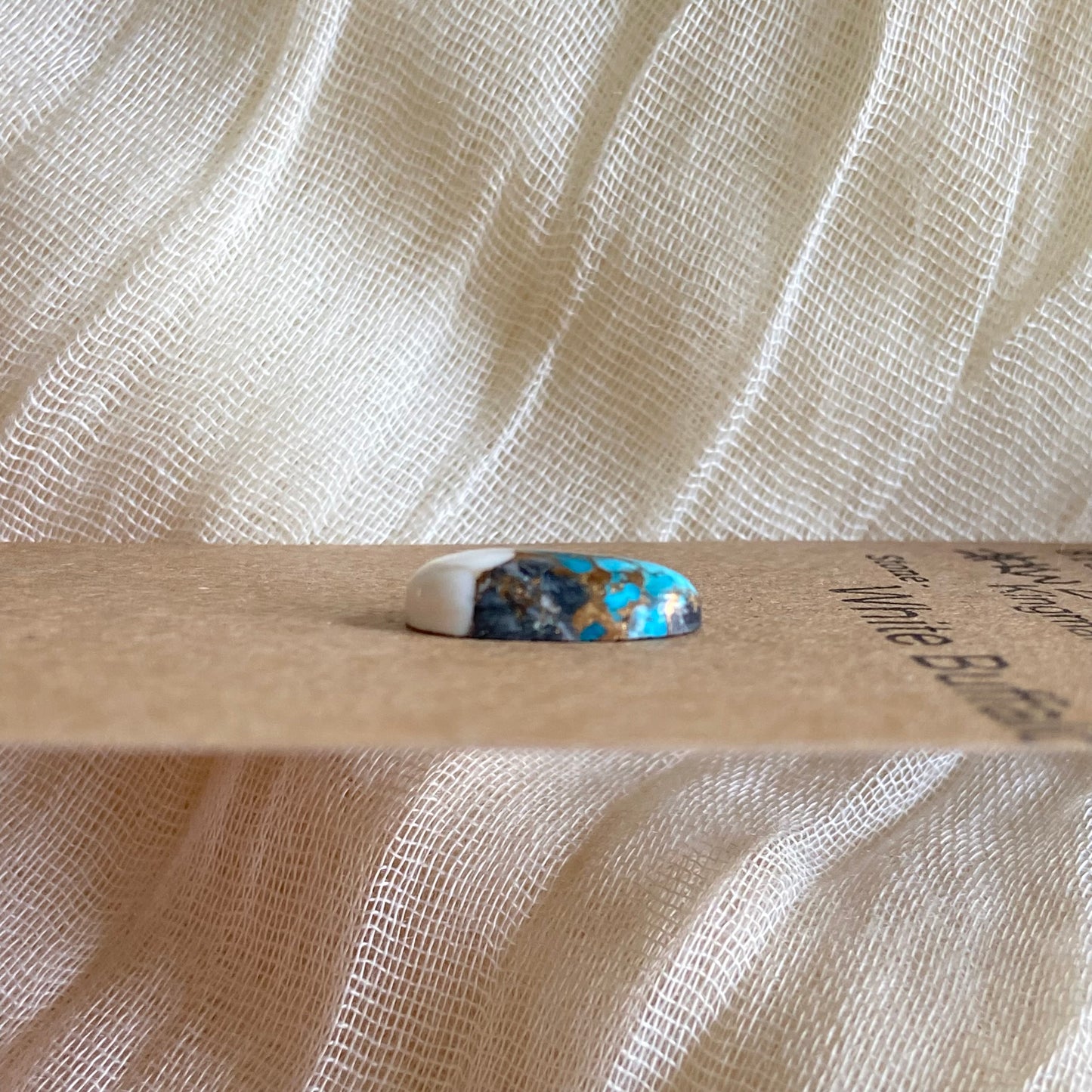 Kingman Turquoise, White Buffalo, Copper Cabochon - KW22