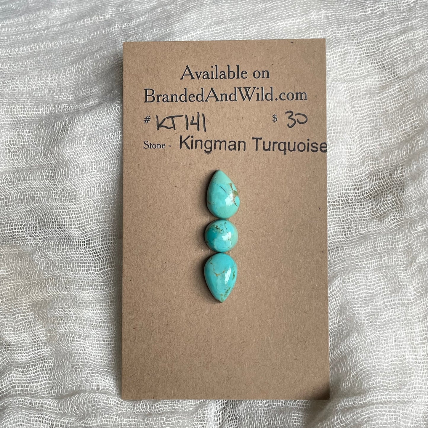 Kingman Turquoise Cabochon - KT141 D002DA5D-C5FA-455F-BF6B-7F8F953A6822 Brandedandwild.com