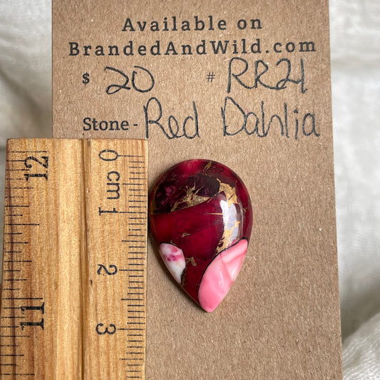 Red Dahlia Cabochon - RD21 D012DE98-C850-4DD9-9689-6A52746411E1 Brandedandwild.com