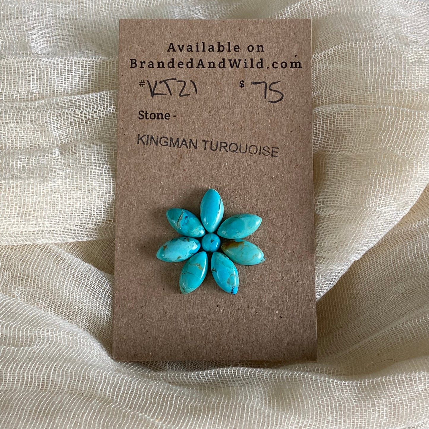 Kingman Turquoise Cabochon - KT21 D07A62EB-3AB3-46EC-A515-3E38B5086276 Brandedandwild.com