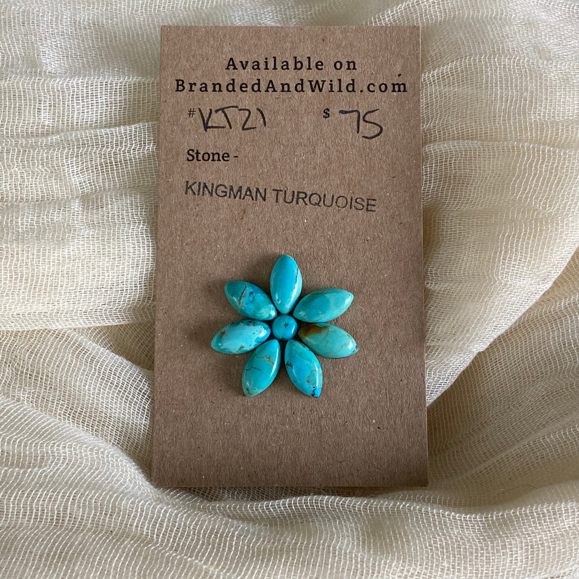 Kingman Turquoise Cabochon - KT21 D07A62EB-3AB3-46EC-A515-3E38B5086276 Brandedandwild.com