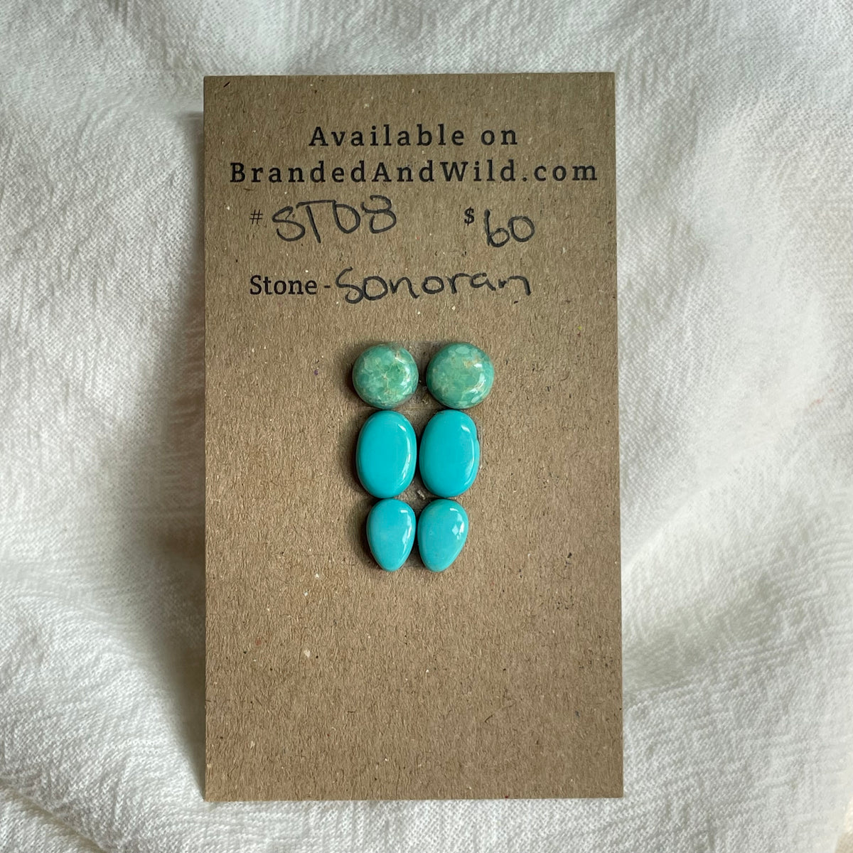 Sonoran Turquoise Cabochon - ST08 D07ECB8F-28CA-4C26-831C-E3E31AD63F8E Brandedandwild.com