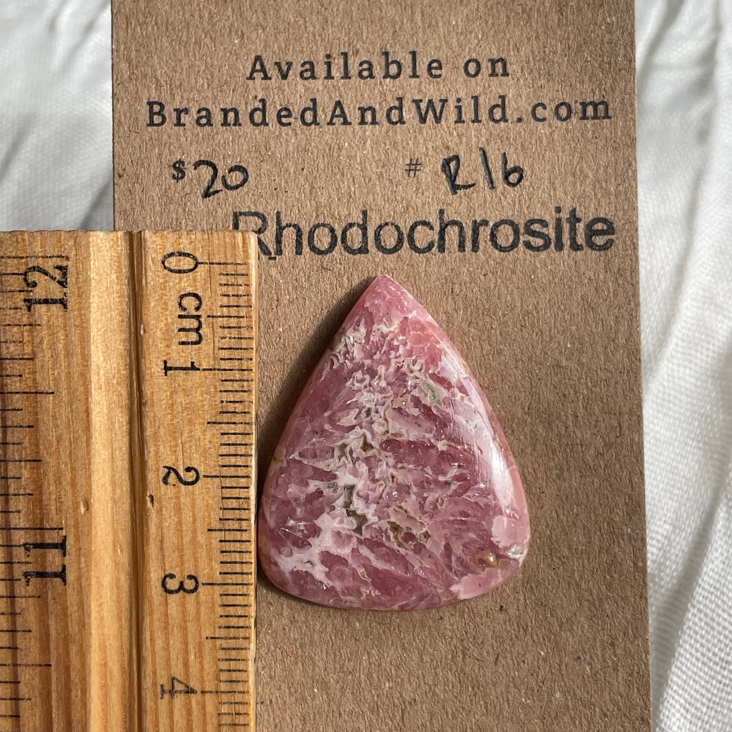 Rhodochrosite Cabochon - R16 D08D0531-6198-4190-A9DD-5359B7AFB33A Brandedandwild.com
