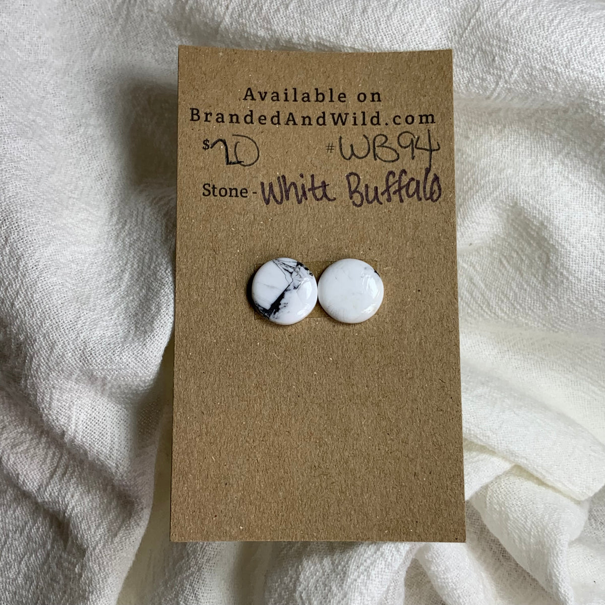 White Buffalo Cabochon - WB94 D0EA2B16-AF74-4901-BCB2-329F9601320C Brandedandwild.com