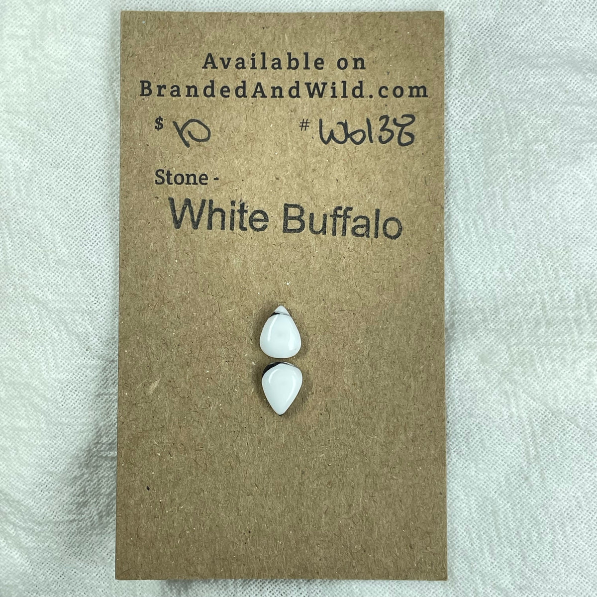 White Buffalo Cabochon - WB138 D11E2886-0D12-495A-9B5C-74DDF40AA99C Brandedandwild.com