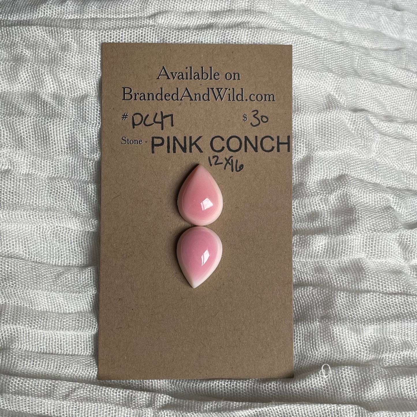Pink Conch Cabochon - PC47 D17B7408-BF08-4C0D-AFF4-4BA5F21CDC1A Brandedandwild.com