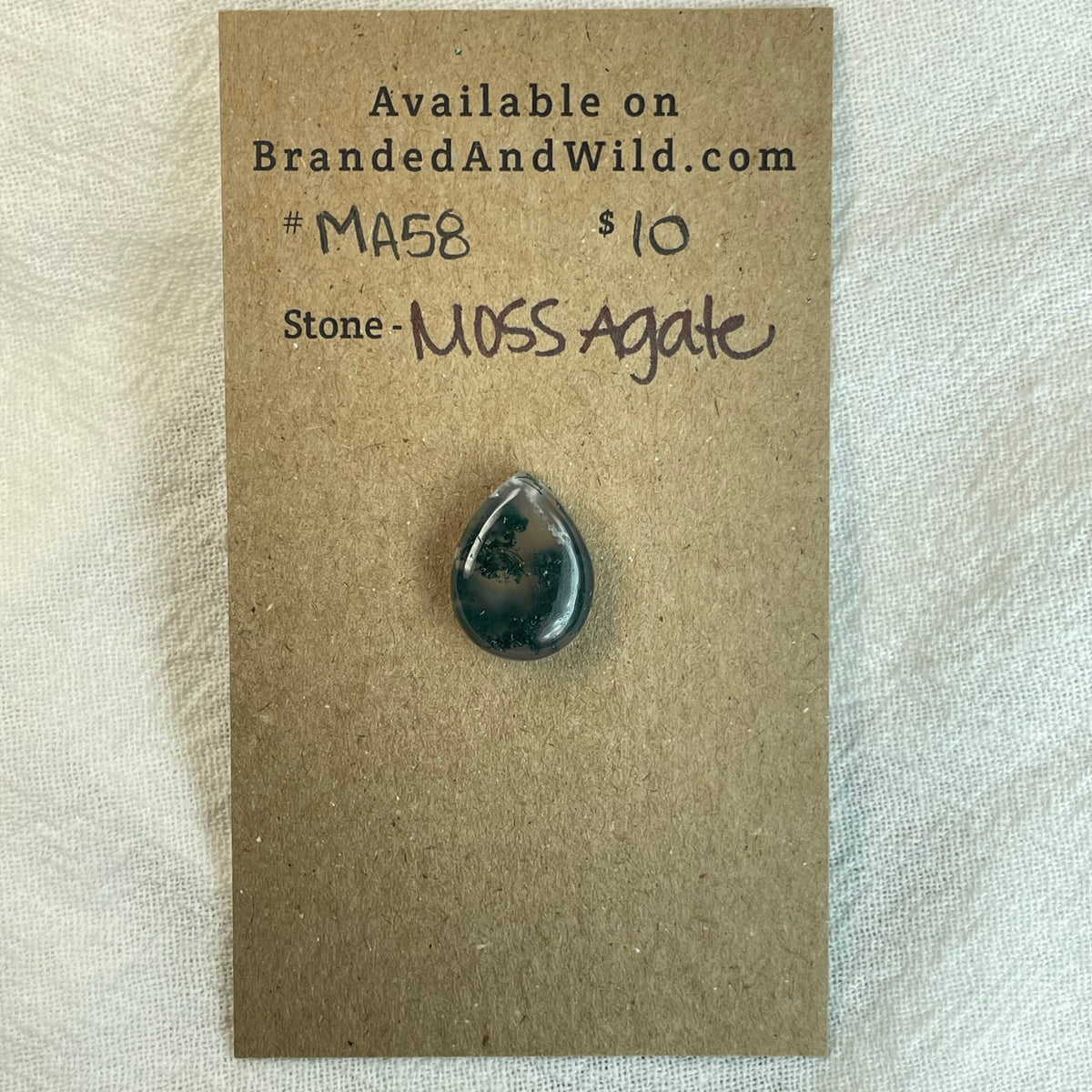 Moss Agate Cabochon - MA58 D1AA891B-65ED-43FA-AE57-40FC96B80F67 Brandedandwild.com