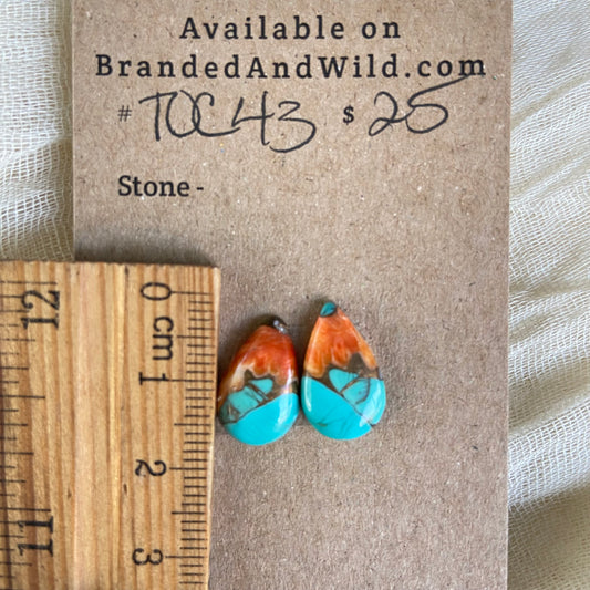 Turquoise, Oyster Shell, Copper Cabochon - TOC43 D1AB8BD6-07EC-4745-B3E4-78B29F6BCF72 Brandedandwild.com