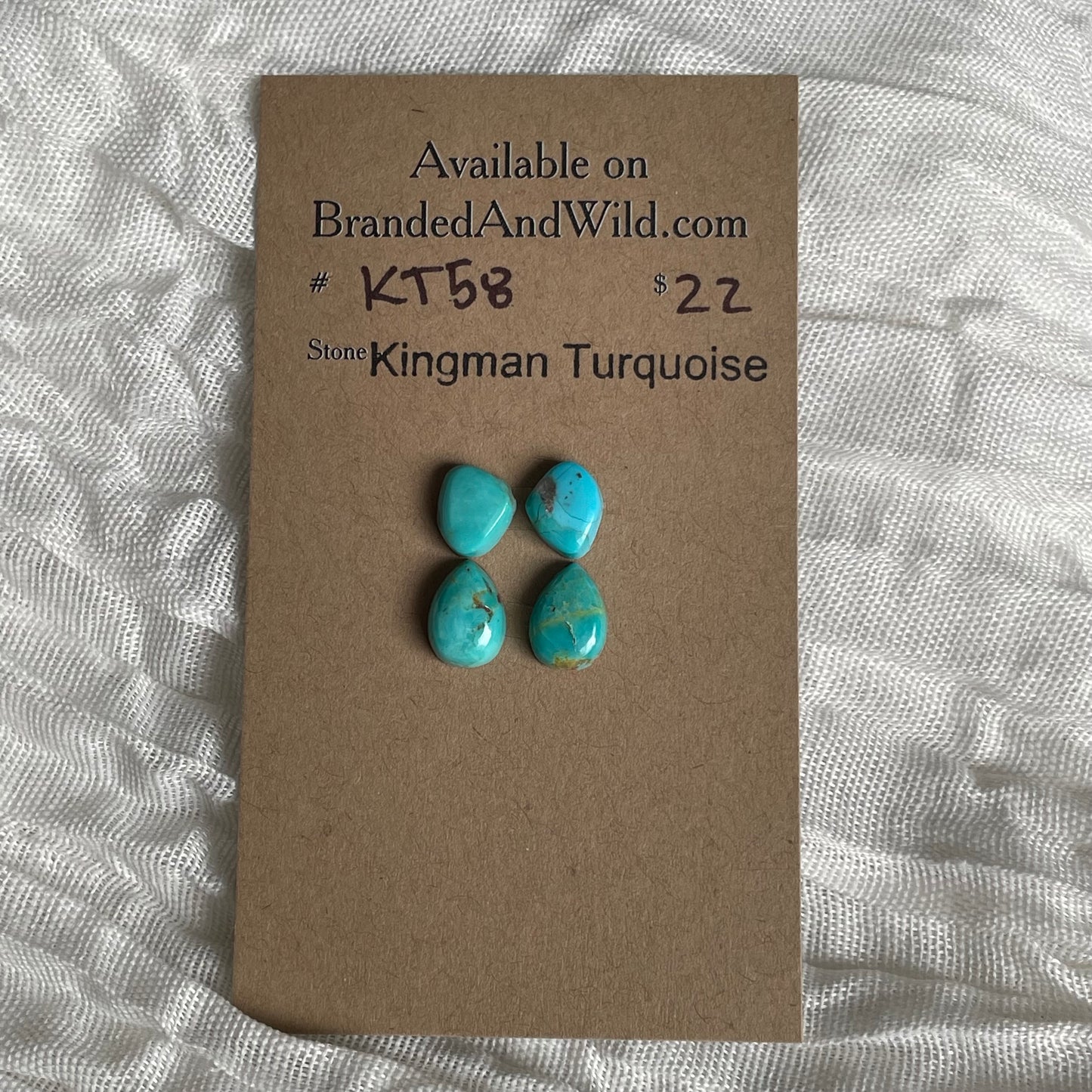 Kingman Turquoise Cabochon - KT58 D1C25CDE-CEAC-461B-BE88-39002113F5A6 Brandedandwild.com