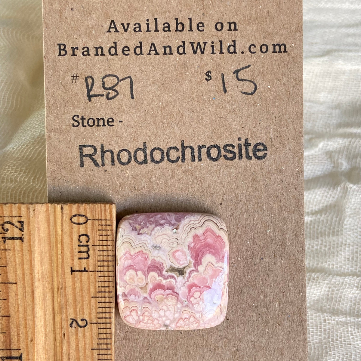 Rhodochrosite Cabochon - R87 D1C8AB93-4AD5-405D-8C23-8C5F42287F61 Brandedandwild.com