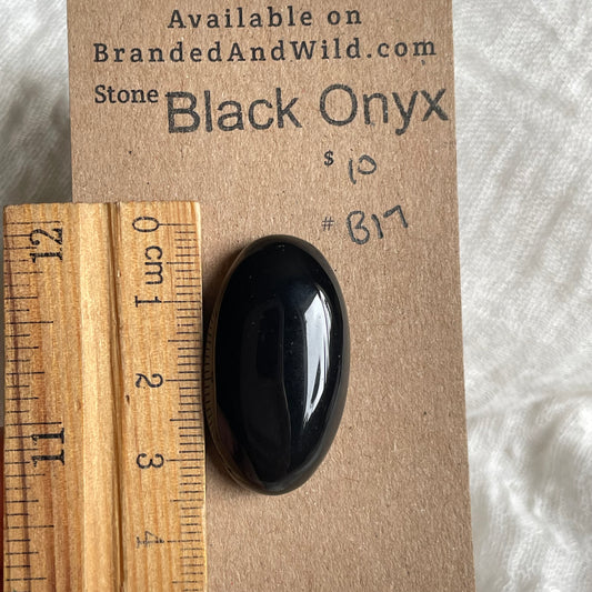 Black Onyx - Cabochon - B17 D1F653F5-6B8F-4A93-A07B-E1E6EB3C4770 Brandedandwild.com