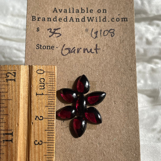 Garnet Cabochon - G108 D21DBC11-B0FB-429E-AA38-626607559641 Brandedandwild.com
