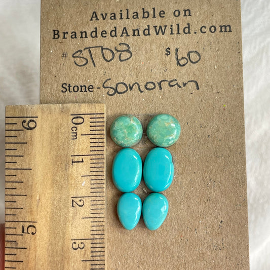 Sonoran Turquoise Cabochon - ST08 D221661F-575E-4282-8E6A-7B0AB679DF50 Brandedandwild.com