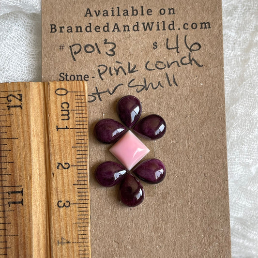 Pink Conch / Oyster Shell Cabochon - P013 D22E7568-914D-42B2-B110-2C475B1E1C70 Brandedandwild.com