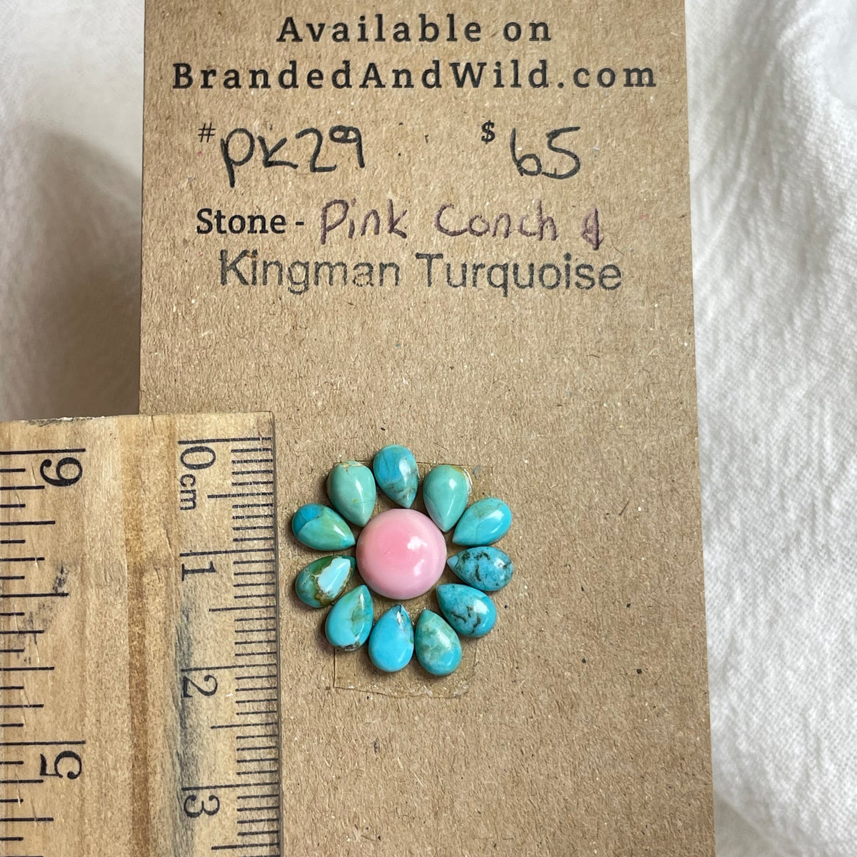 Pink Conch / Kingman Turquoise Cabochon - PK29 D37DA9E5-8577-4C93-89C6-FC95325F419F Brandedandwild.com