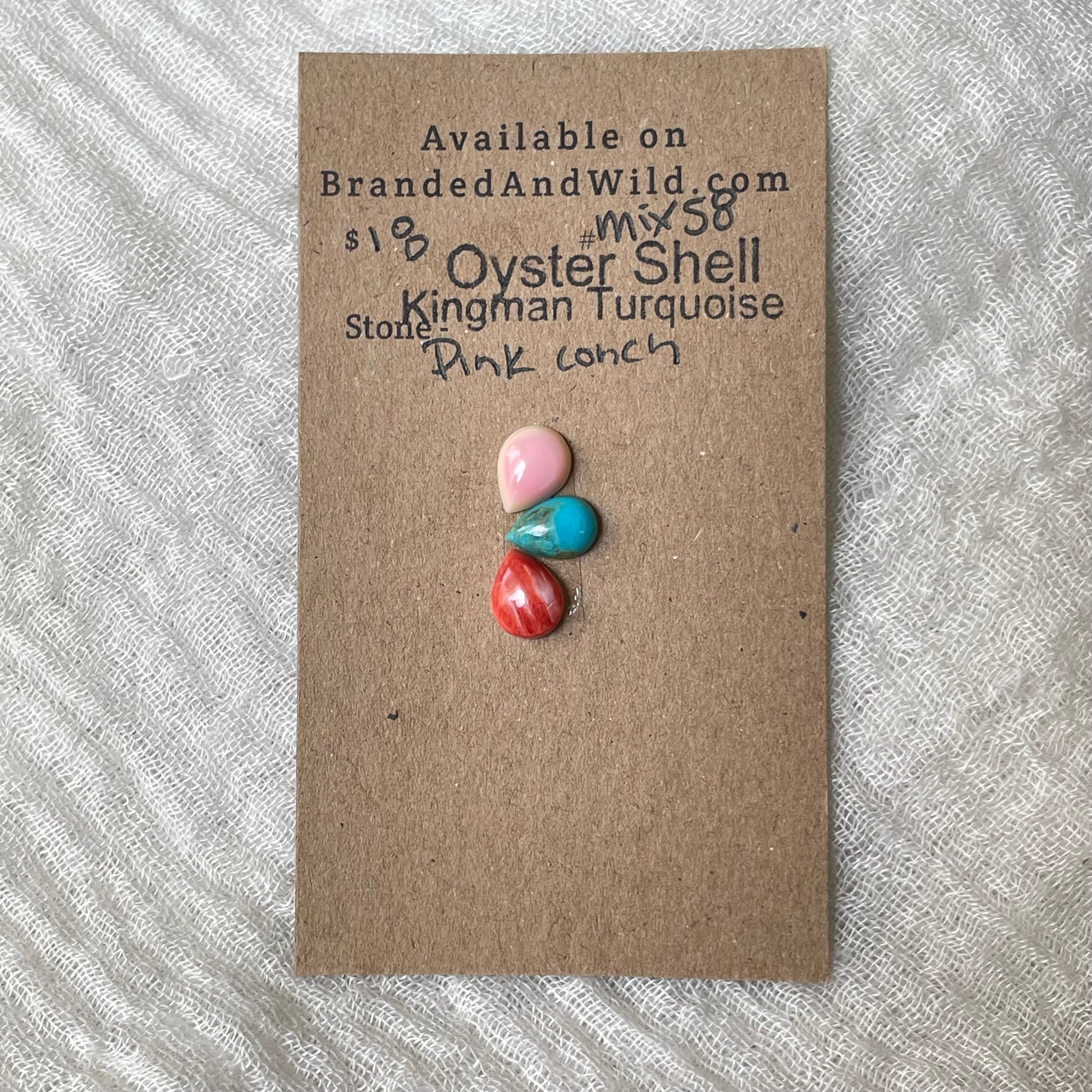 Kingman / Oyster Shell / Pink Conch Cabochon - Mix58 D3ABFCBB-9F51-4113-90E4-419216817A00 Brandedandwild.com