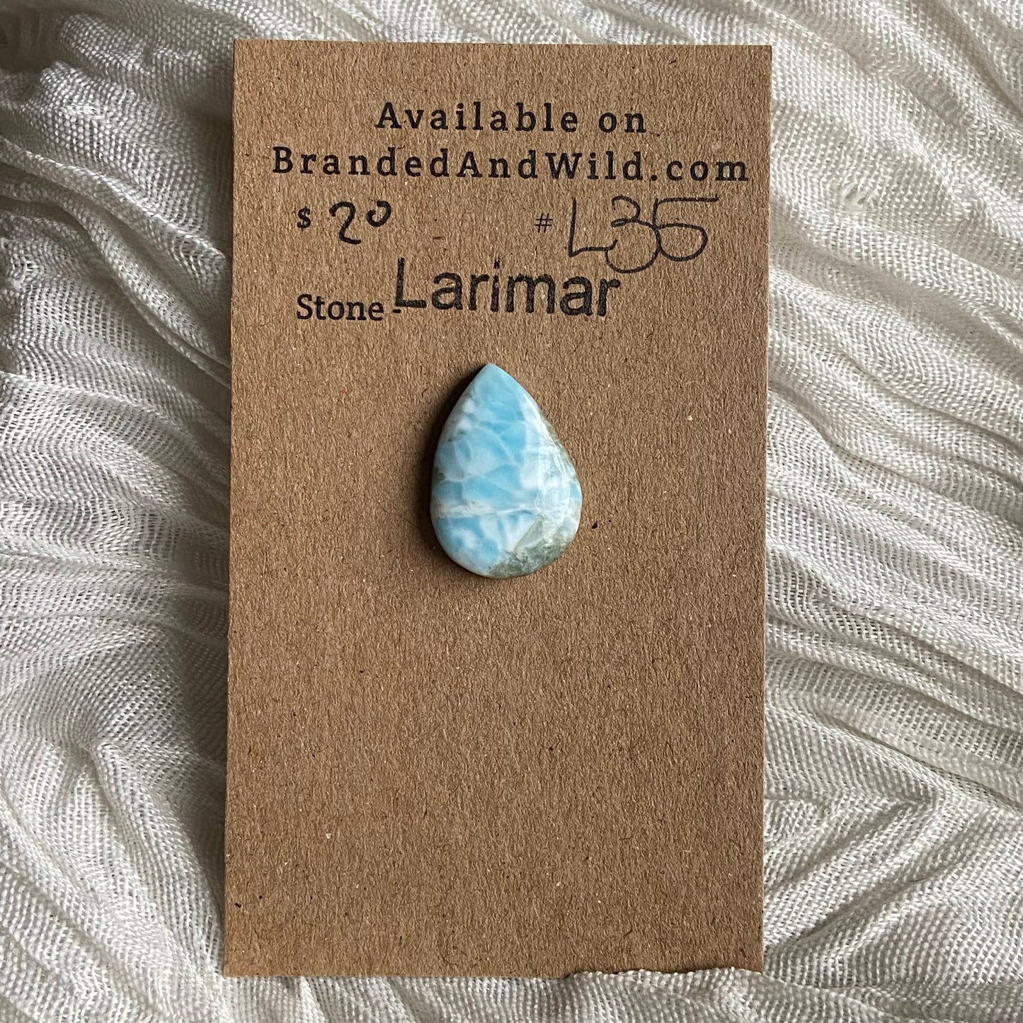 Larimar Cabochon - L35 D3C8A9E1-11A3-4C7A-A770-6F753E99A32C Brandedandwild.com