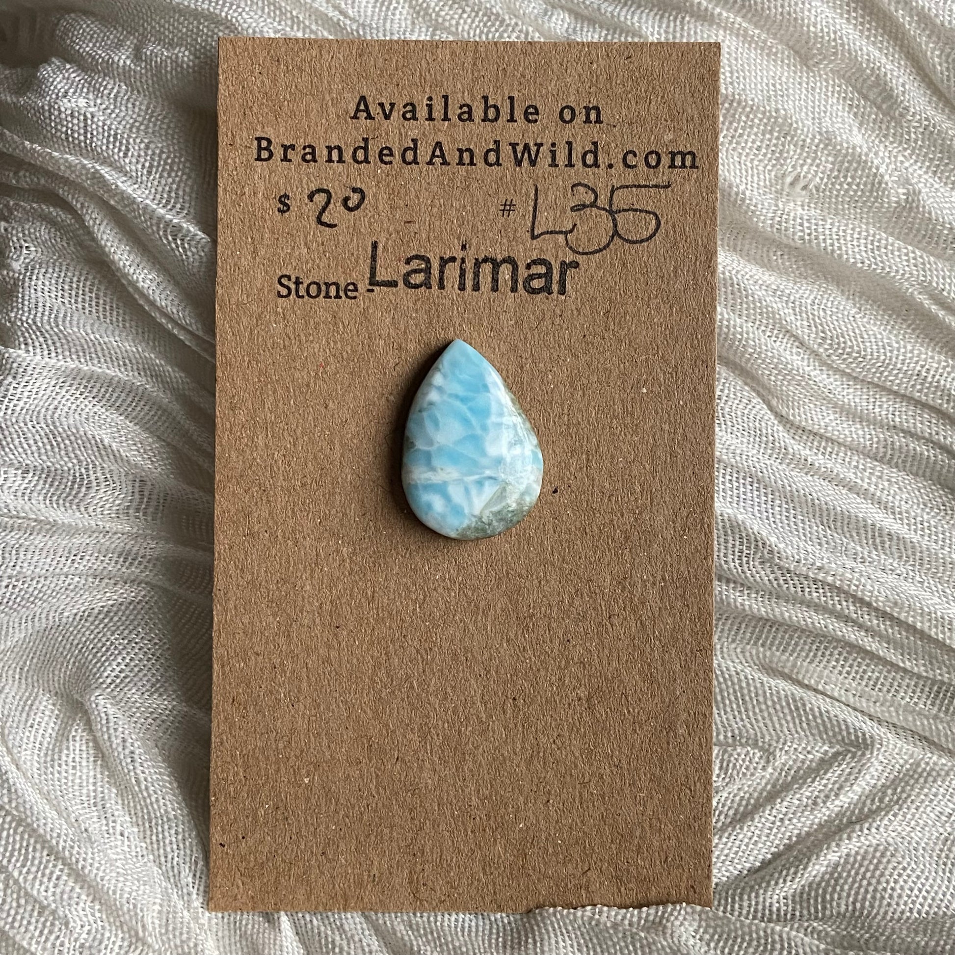 Larimar Cabochon - L35 D3C8A9E1-11A3-4C7A-A770-6F753E99A32C Brandedandwild.com
