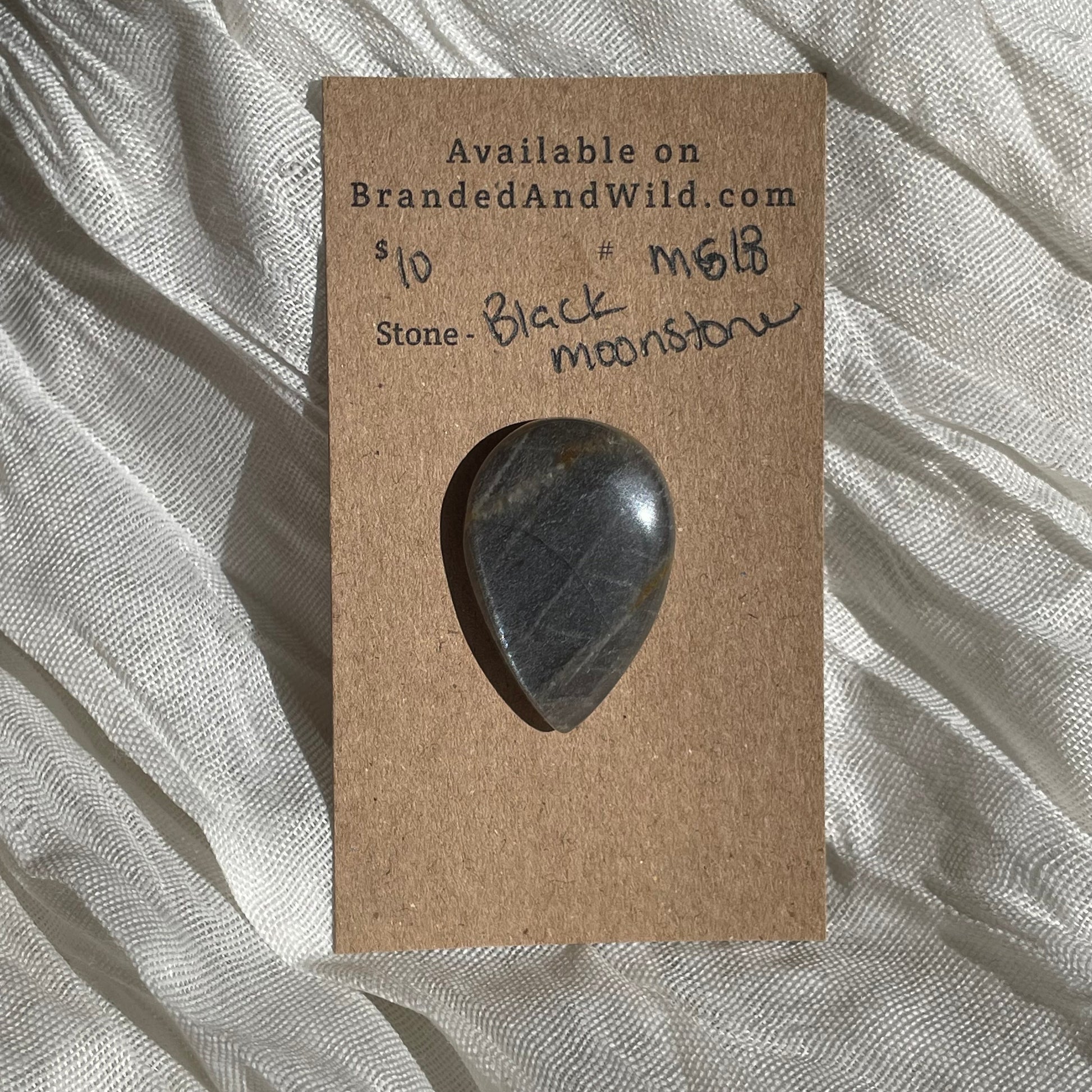 Black Moonstone Cabochon - MS18 D40CEDE3-FAC8-40DB-AC9F-BBDB8C7859C4 Brandedandwild.com