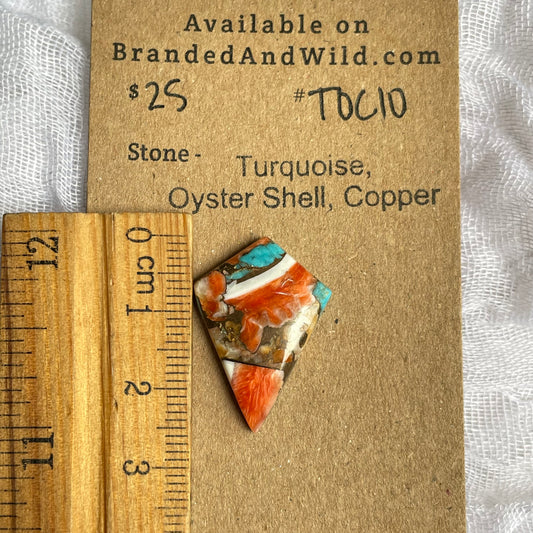 Turquoise, Oyster Shell, Copper Cabochon - TOC10 D465293C-BEEB-475B-8058-35993BA281CA Brandedandwild.com