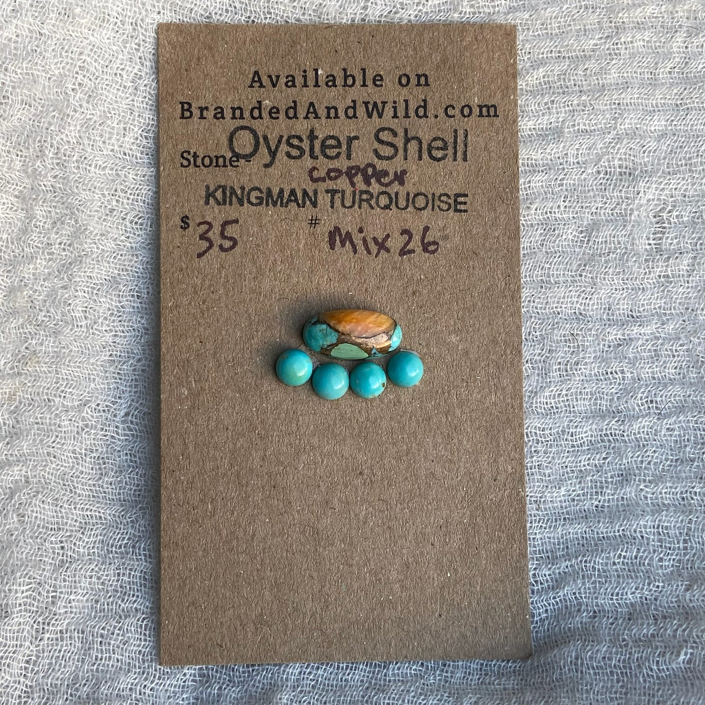 Kingman / Oyster Shell Cabochon - Mix26