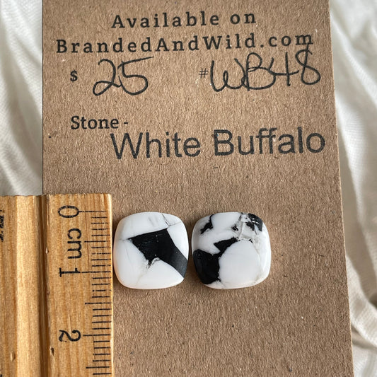 White Buffalo Cabochon - WB48 D4CDE8D6-1AB3-448A-A260-D29BF892738B Brandedandwild.com