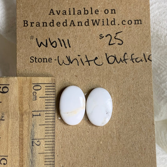 White Buffalo Cabochon - WB111 D4D28C10-8DC8-4445-9415-291A1CAB7250 Brandedandwild.com