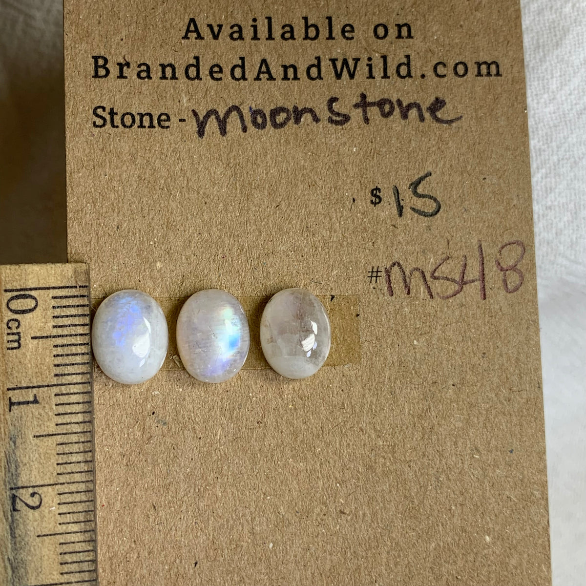 Moonstone Cabochon - MS48 D4F20F53-39CE-4978-BEB4-DF80C2B60B74 Brandedandwild.com