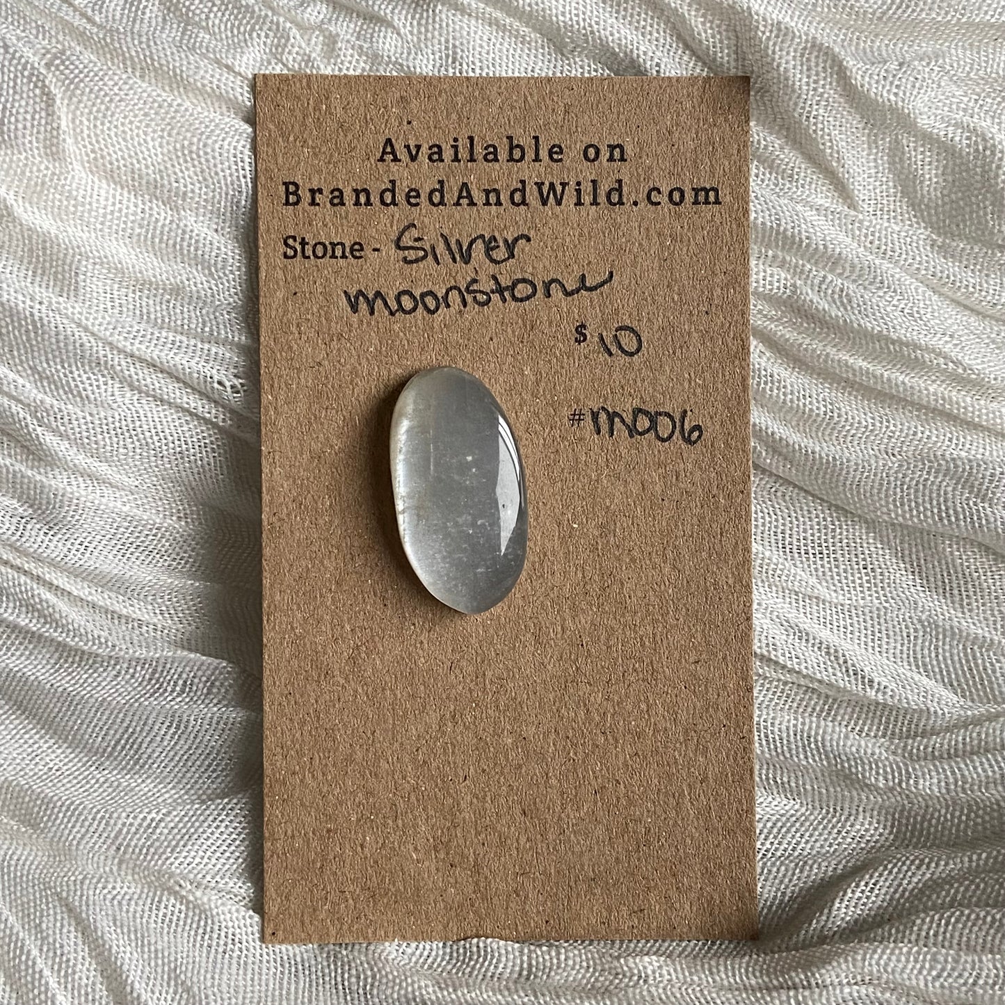 Silver Moonstone Cabochon - M006 D504880B-6A47-4ED1-91CE-03BF1969DFF7 Brandedandwild.com