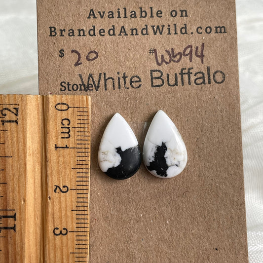 White Buffalo Cabochon - WB94 D5875EE0-95B2-4D1B-B62F-24ABD426C061 Brandedandwild.com