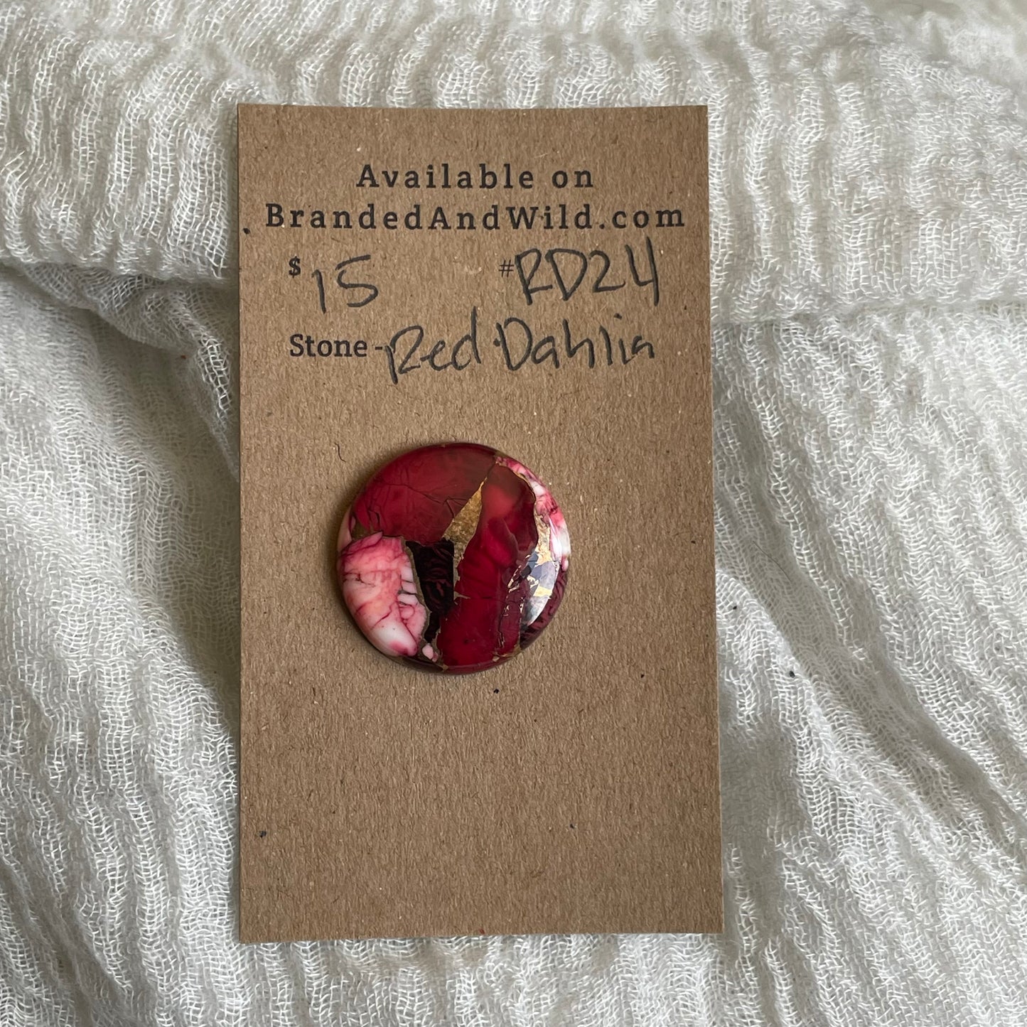 Red Dahlia Cabochon - RD24