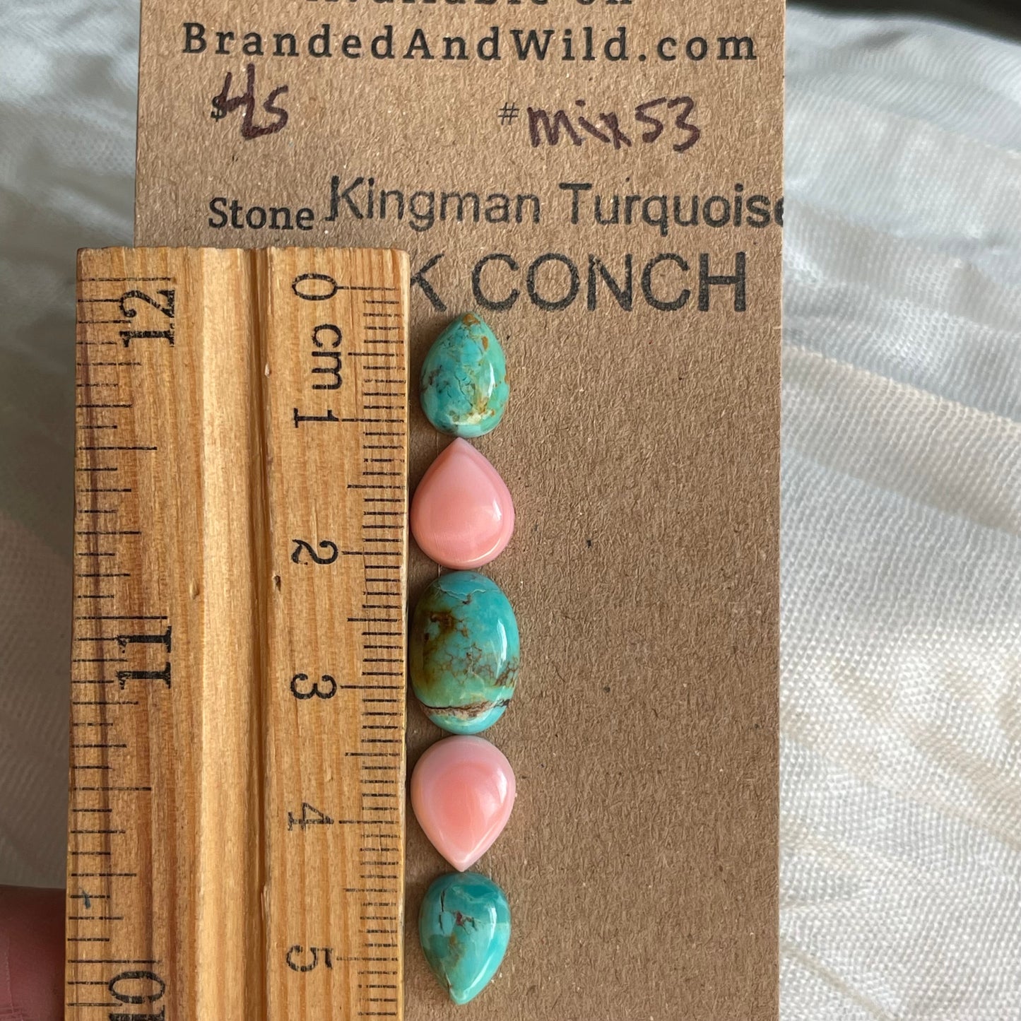 Kingman / Pink Conch Cabochon - MIX53 D60361F1-CF14-4037-A2F8-3043B76599B1 Brandedandwild.com