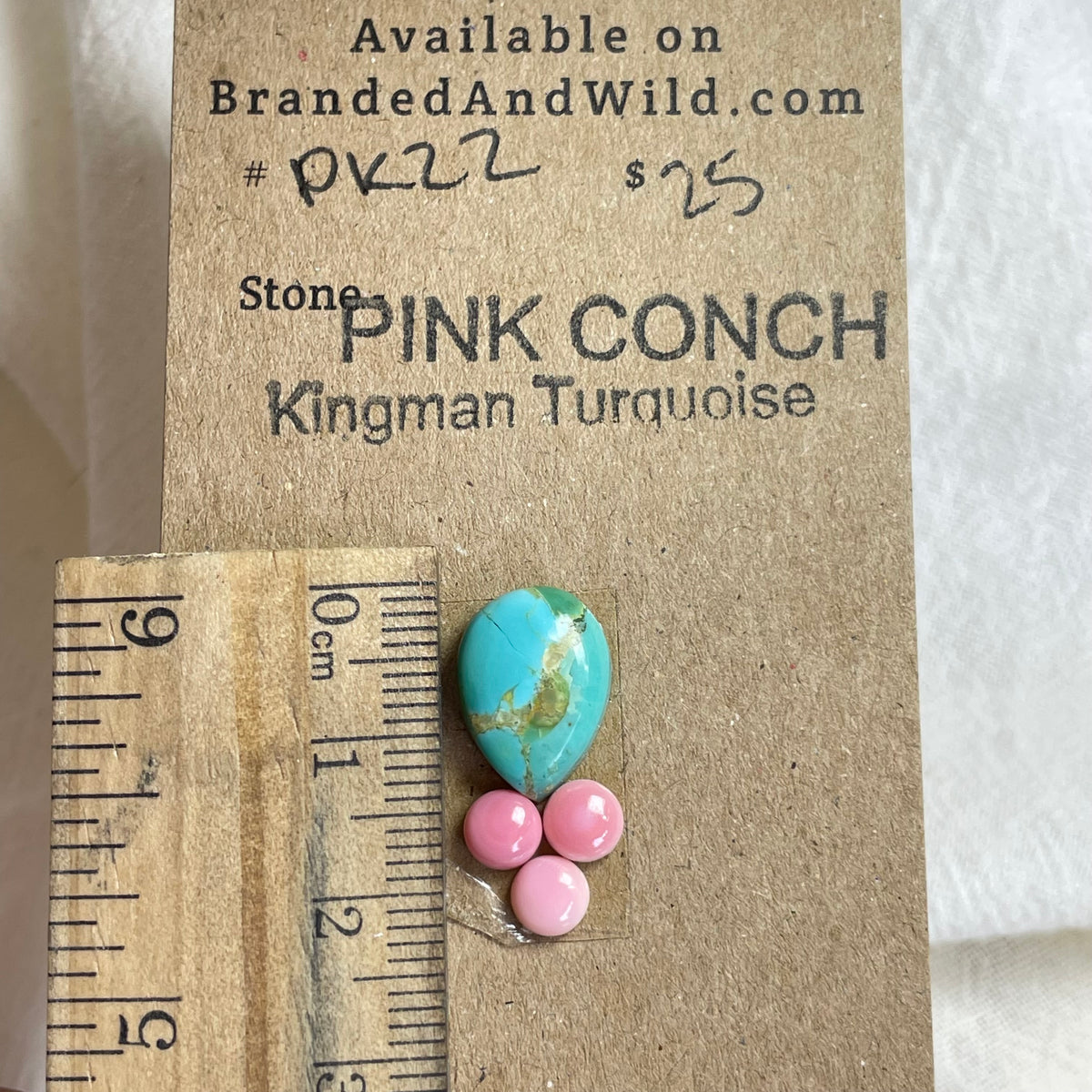 Pink Conch / Kingman Turquoise Cabochon - PK22 D607823A-6BBB-4427-B205-FAD5D8DE2884 Brandedandwild.com